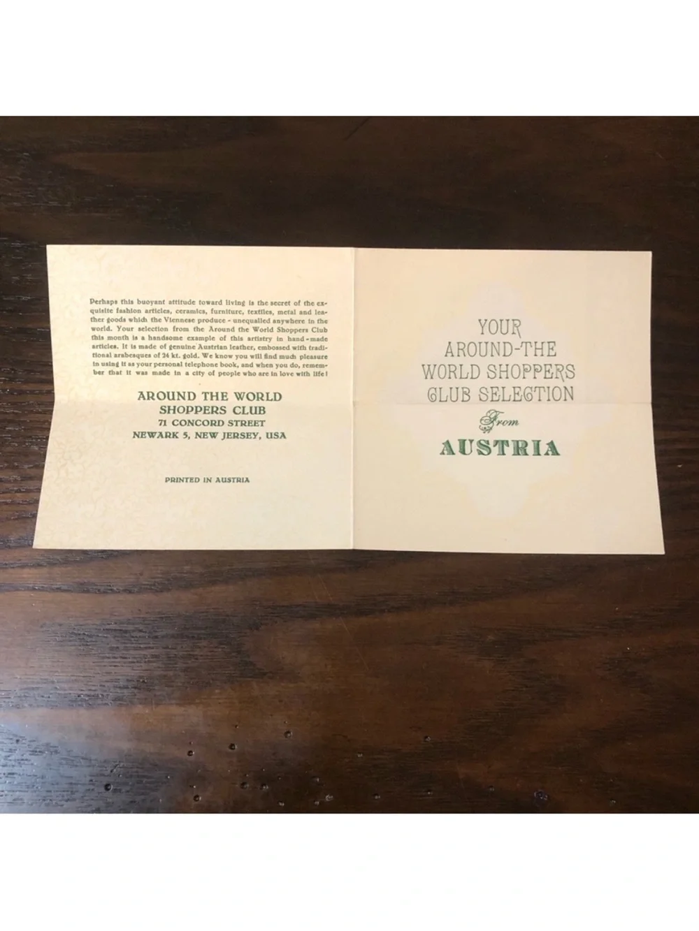 NIB AUSTRIA Genuine Leather Vintage Address Book Hand-Tooled in 24 KT Gold NIB